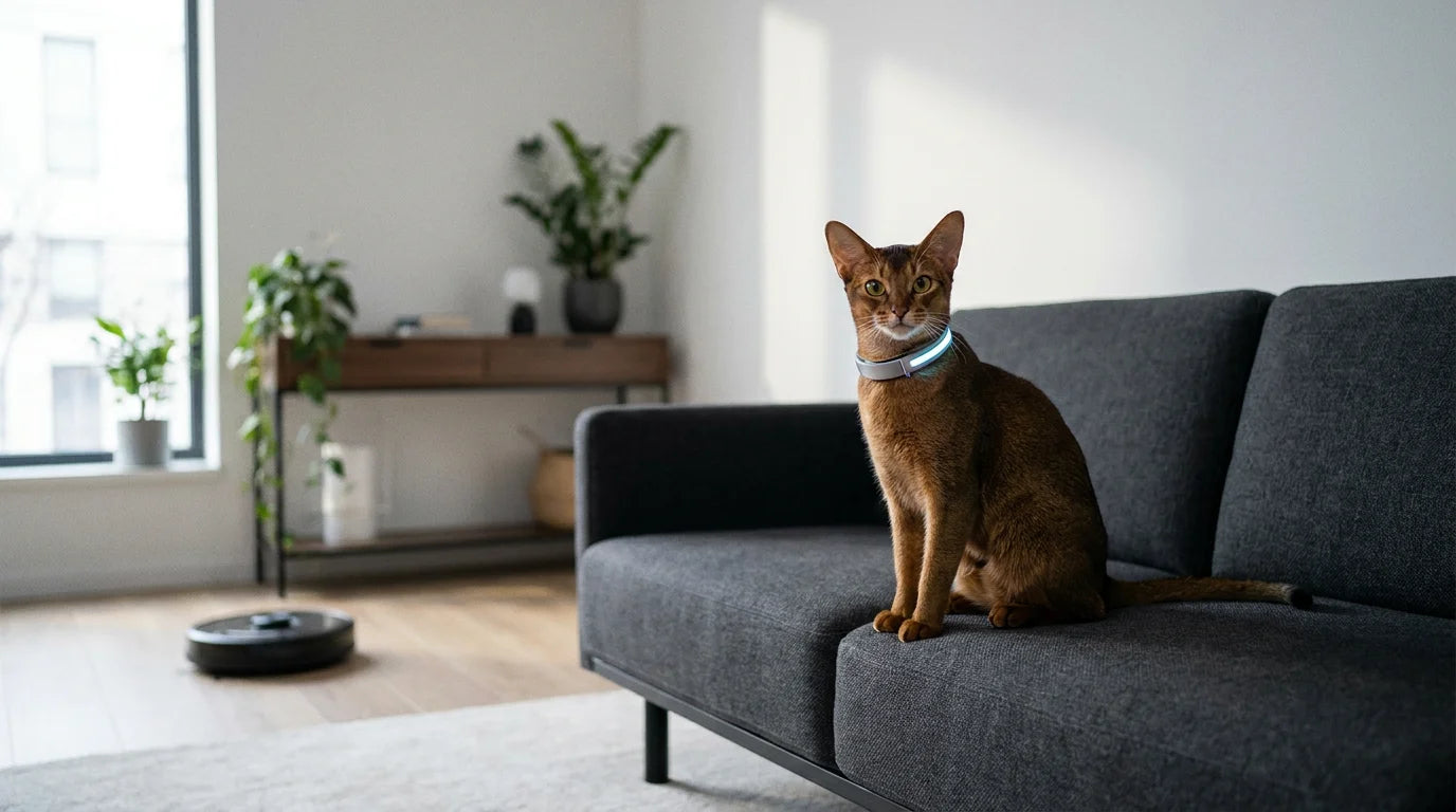 Smart Pet Tech Hero Banner - Cat with Smart Collar