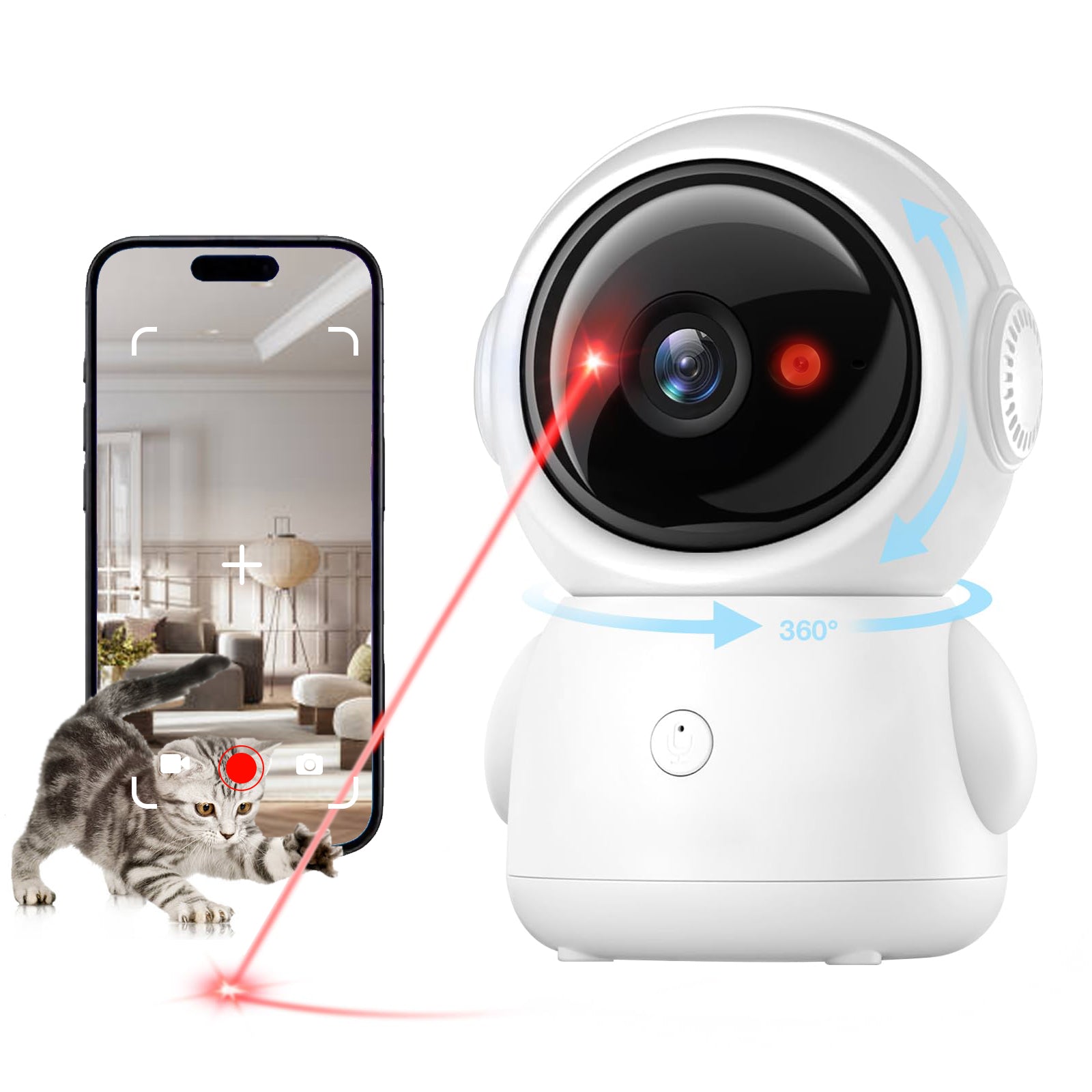 4K HD 360° Smart Indoor Pet Camera - Night Vision & Motion Tracking | Carepetly