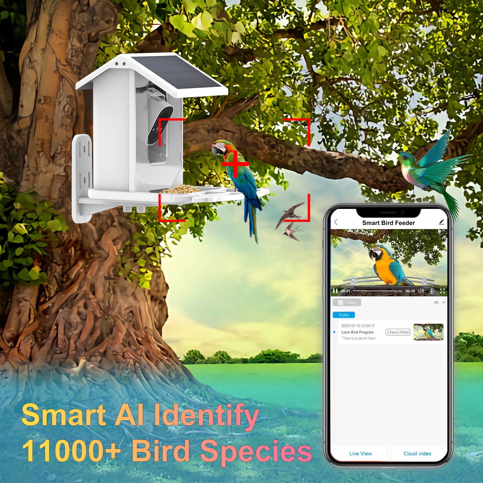 Carepetly™ Smart AI Bird Feeder with 1080P Camera - Bird Species ID