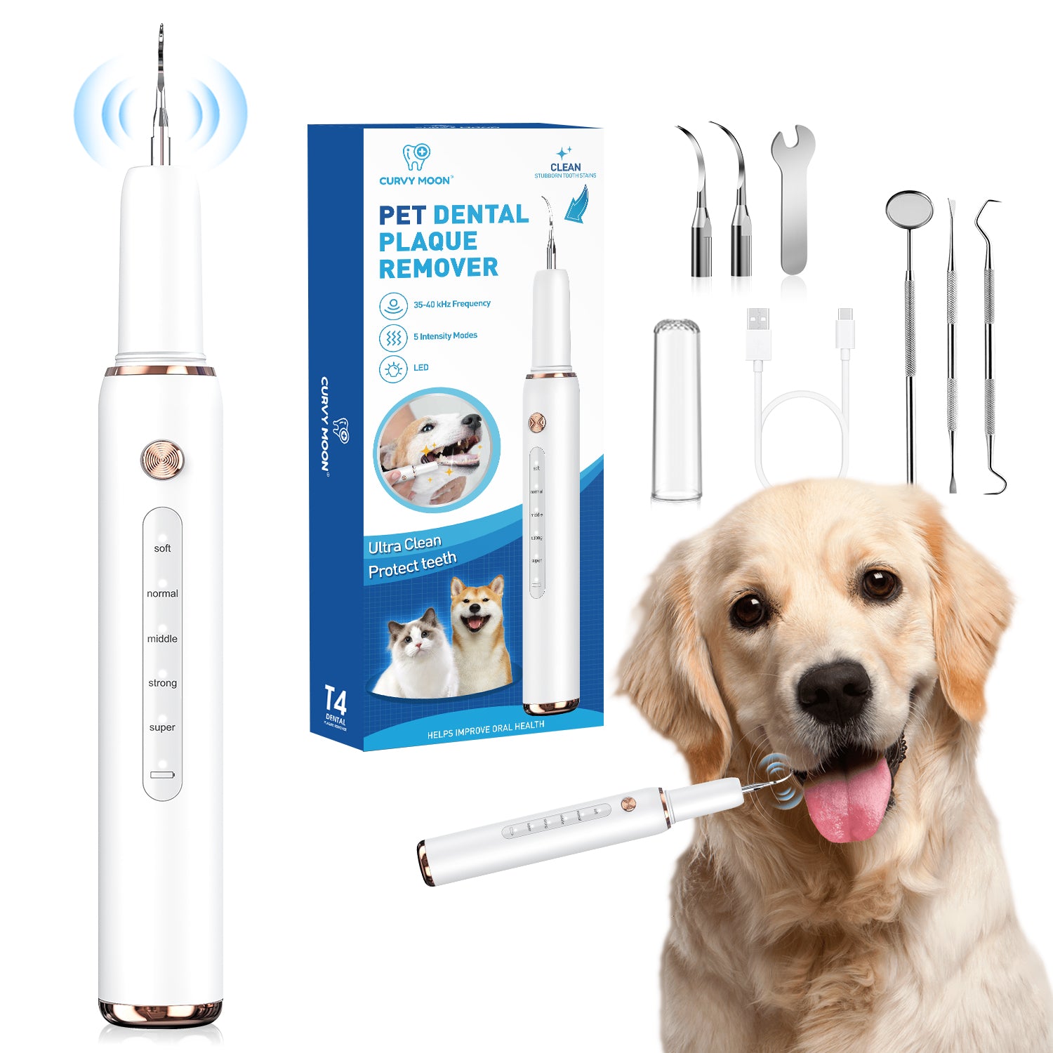Carepetly™ Smart Ultrasonic Pet Toothbrush - Deep Clean & Tartar Removal